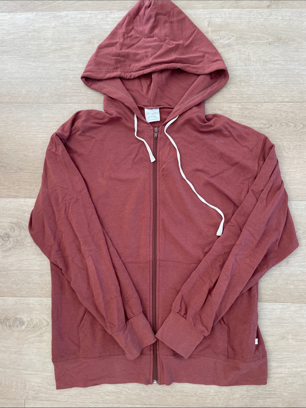 Women's Zip-Up Hooded Sweatshirt in Rusty Rose